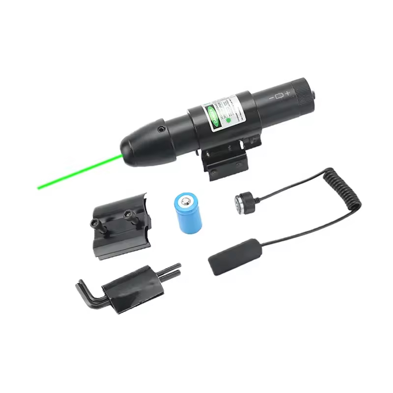 Lampe de poche tactique réglable, portée laser verte avec pressostat