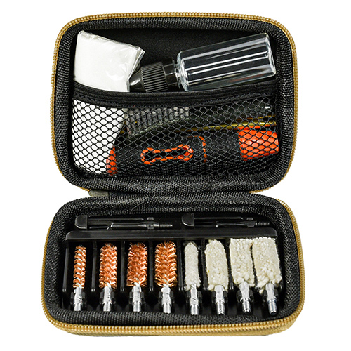 Le kit de nettoyage pour armes de poing comprend 4 tailles (.22, 9 mm, .40, .45cal.).