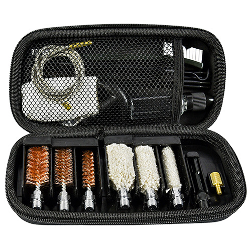Le kit de nettoyage pour fusil de chasse comprend 3 tailles (12/16G, 20G, 410). Brosses en laiton et vadrouilles en coton, 4 tiges 1 calbe. Sables et couleur noire au choix.
