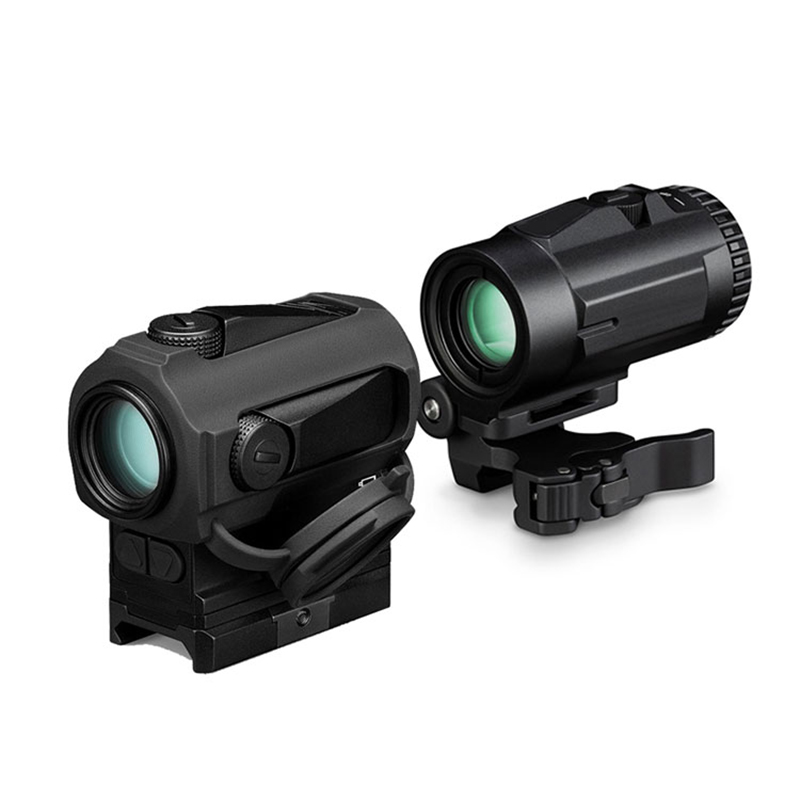 Lunette de visée tactique avec loupe 3X, optique de chasse, vue à points rouges avec support QD pour Rail de fusil de 20mm