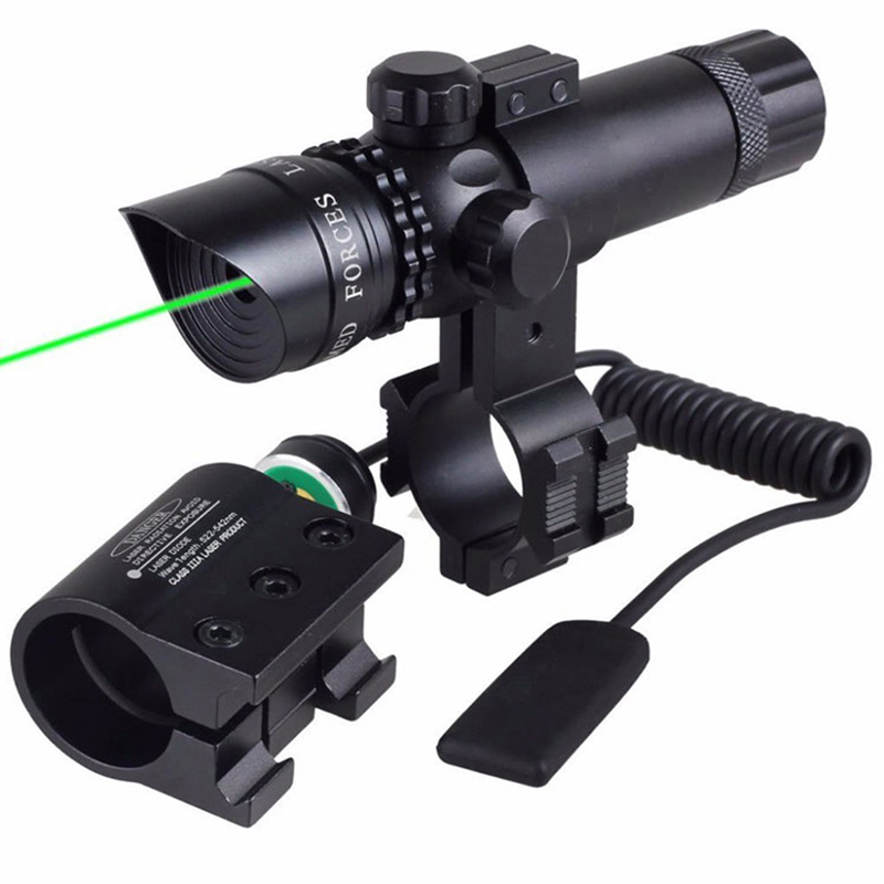 Commutateur de réglage tactique viseur Laser fusil Compact viseur Laser vert avec 2 supports Rail pour pistolet viseur Laser