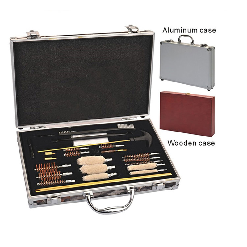 Kit de nettoyage universel pour pistolet, boîtier en aluminium, 2 jeux de tiges de nettoyage pour pistolet