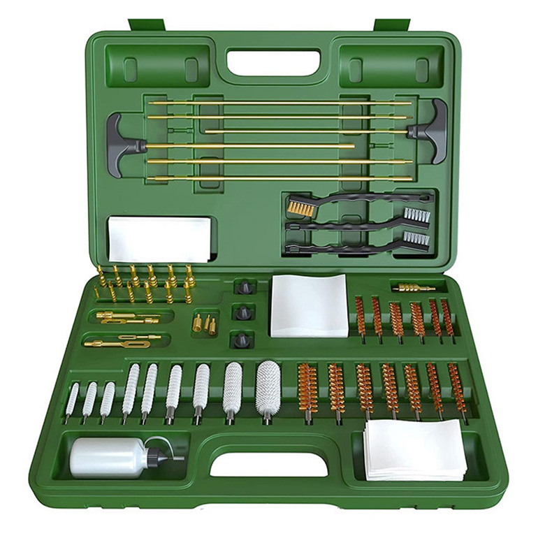 Kit de nettoyage universel pour pistolet, boîtier en plastique vert de grande taille