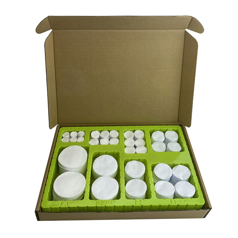 Boîte blister de patchs de nettoyage pour pistolet carré en tissu de coton blanc universel