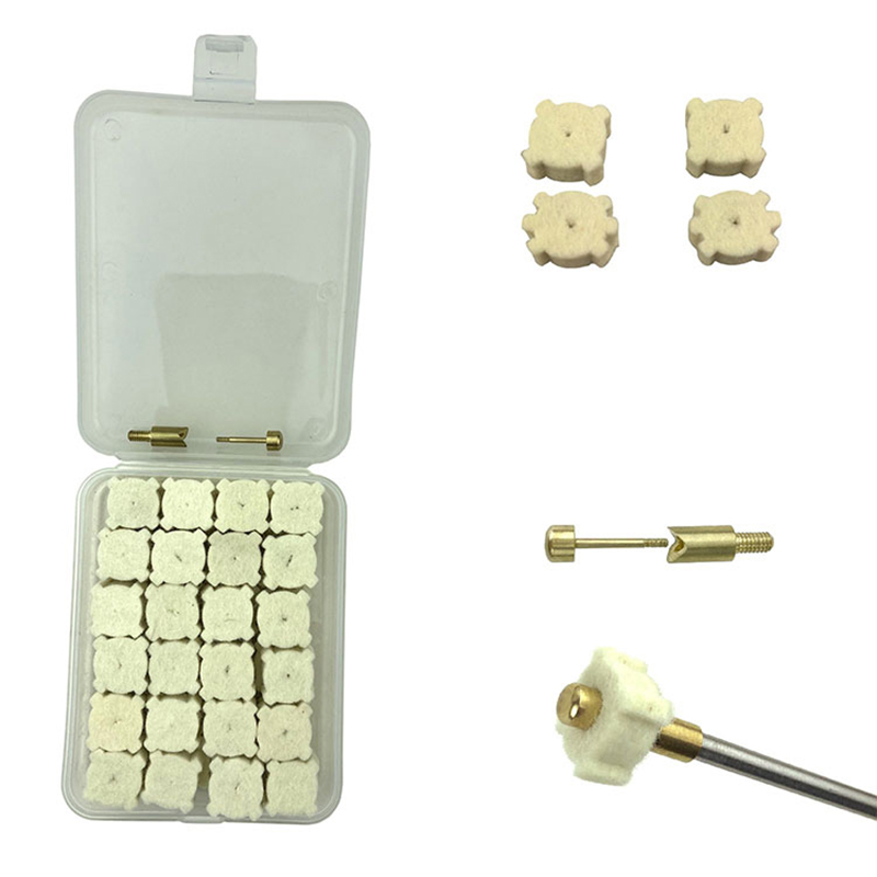 Étoiles de laine pour le nettoyage de la chambre du pistolet, coffret en plastique Opp